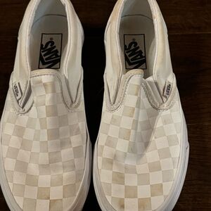 White Checkered Vans - women’s 8 men’s 6.5